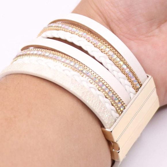 New BOHO Layered Leather Wrap Bracelet - Picture 3 of 6